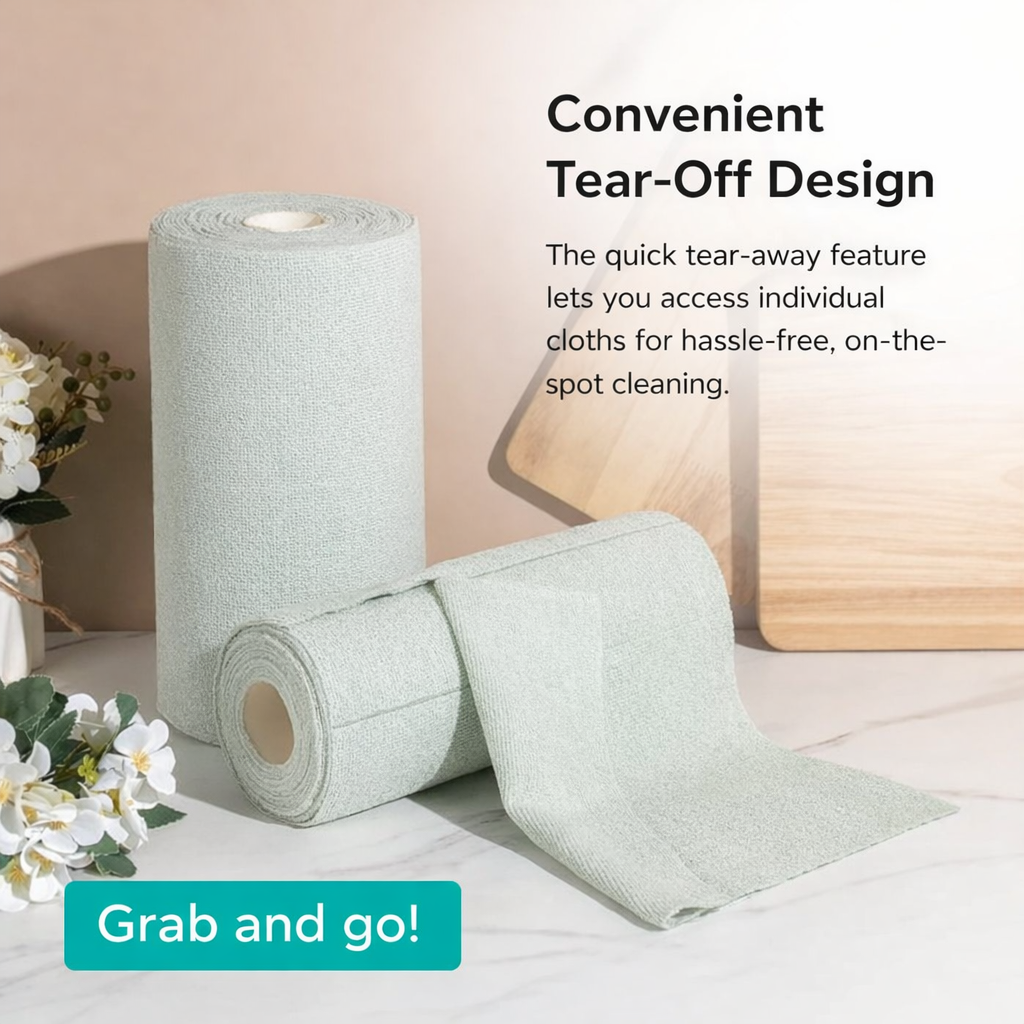 Reusable Microfiber Cleaning Cloth Roll
