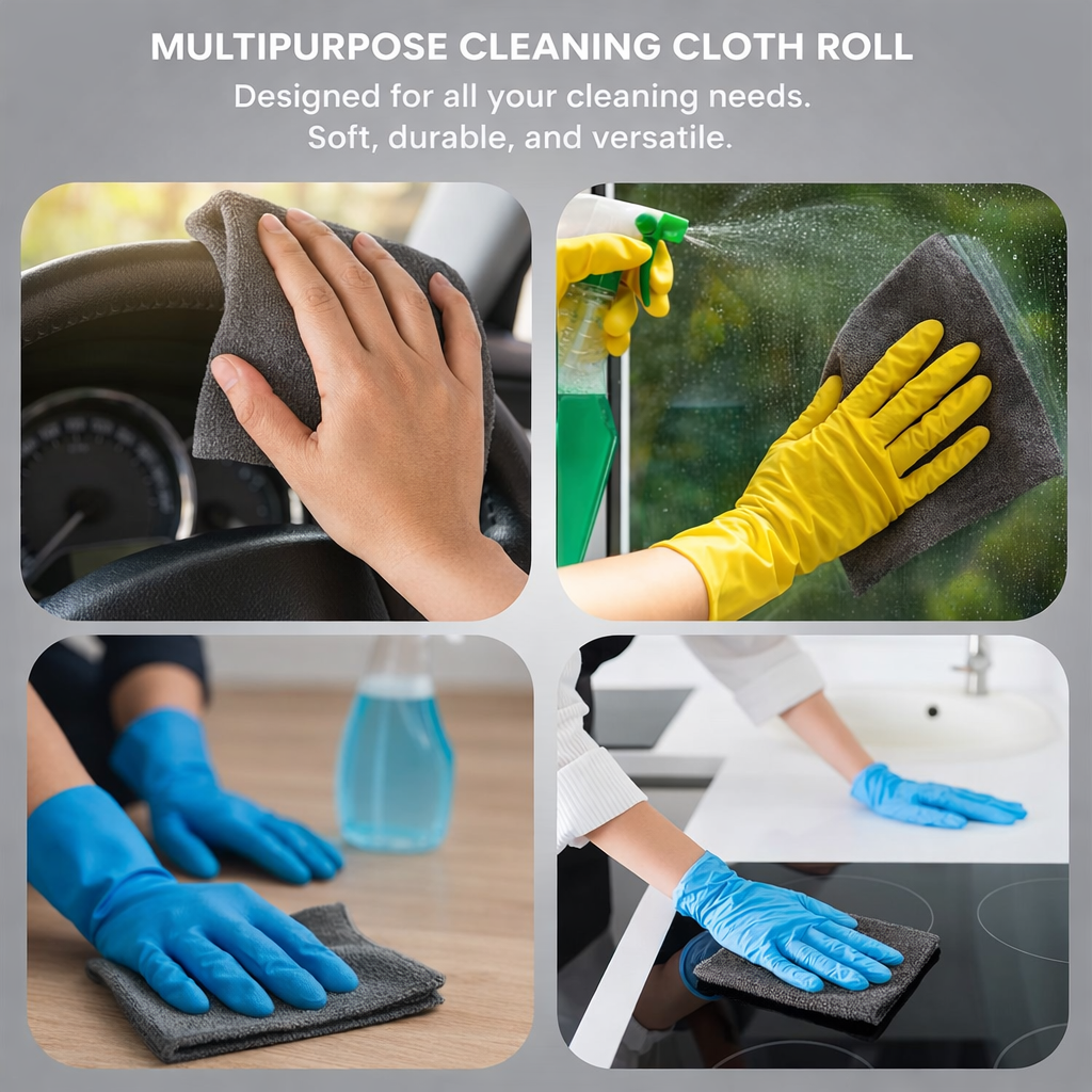 Reusable Microfiber Cleaning Cloth Roll
