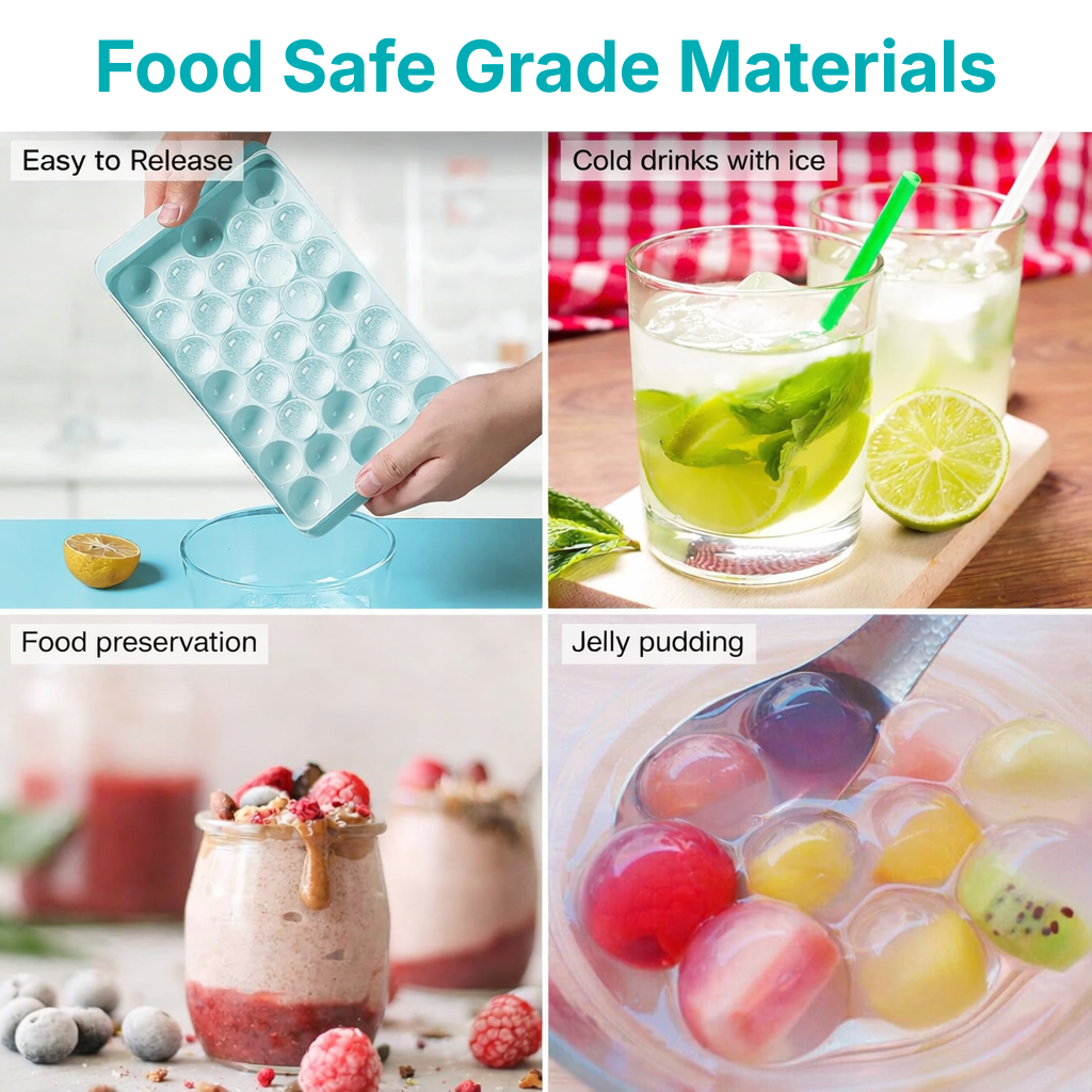 Round Ice Cube Trays for Freezer (Pack Of 2)