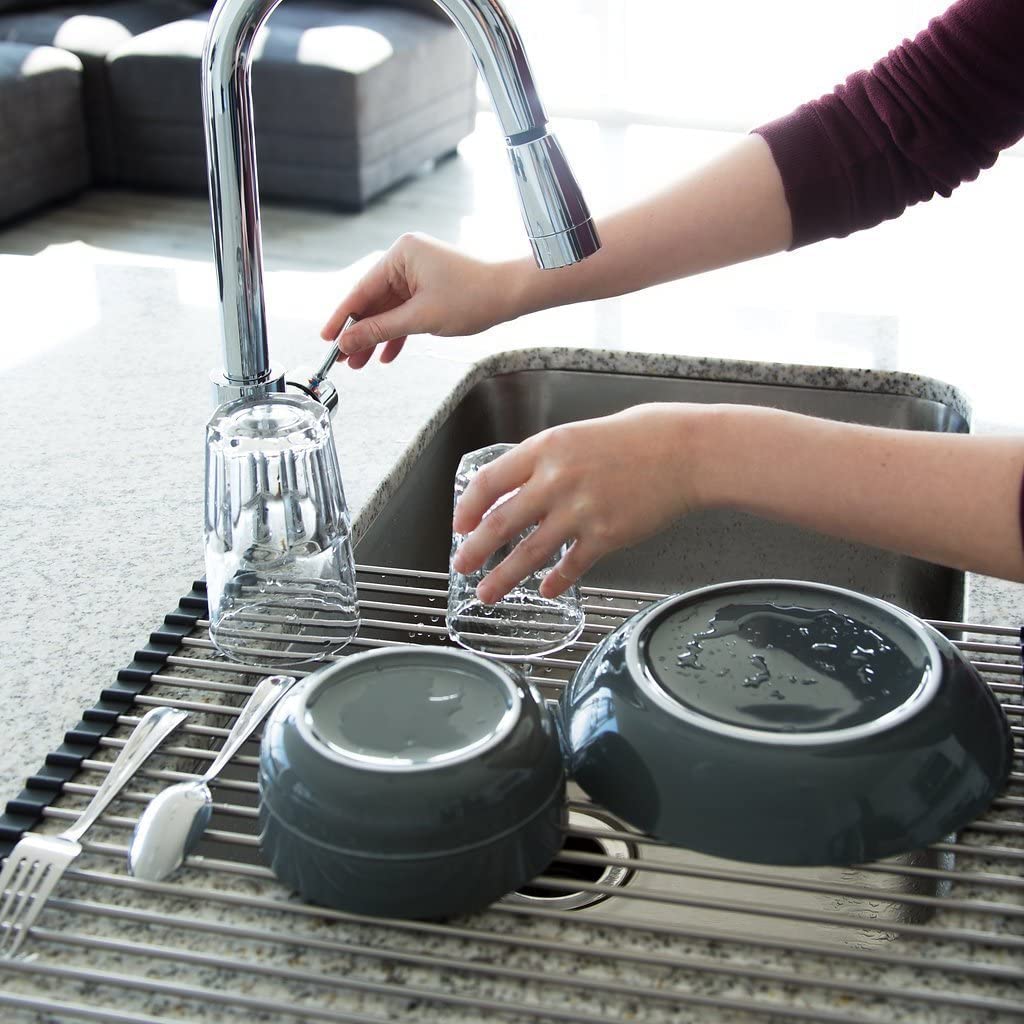 Multi-Purpose Roll-Up Stainless Steel Sink Rack